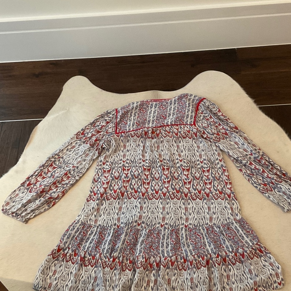 Anthropologie Red and Gray Patterned Fabric - Picture 3 of 3